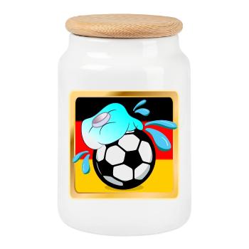 GERMANY SUMMER HEAT - FOOTBALL - Cookie Jar with Wooden Lid - white - Front