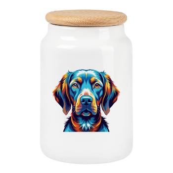 Ungarische Vizsla Hunderasse Bunte Karikatur Kawaii - Keksdose mit Holzdeckel - Weiß - Vorne