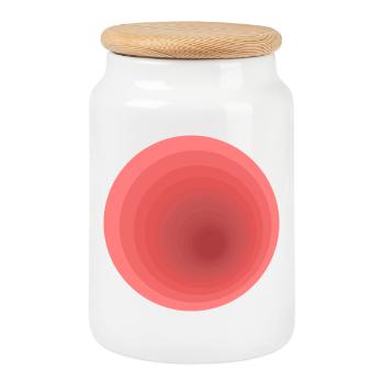 Conception dégradée abstraite - Boîte à biscuits avec couvercle en bois - blanc - Devant