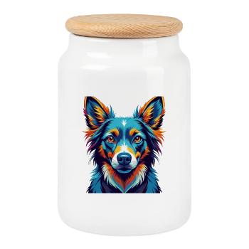 Uruguayische Cimarron Hunderasse Karikatur Kawaii - Keksdose mit Holzdeckel - Weiß - Vorne