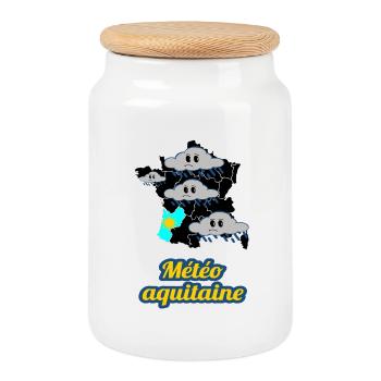 Météo Aquitaine - Boîte à biscuits avec couvercle en bois - blanc - Devant