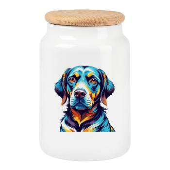 Bruno Jura Chien Chien Race Coloré Dessin Animé Kawaii - Boîte à biscuits avec couvercle en bois - blanc - Devant
