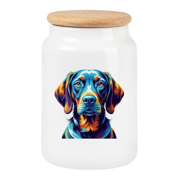 Ungarische Vizsla Hunderasse Bunte Karikatur Kawaii - Keksdose mit Holzdeckel - Weiß - Vorne