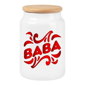 Père turc BABA - Turquie Türkiye - Boîte à biscuits avec couvercle en bois - blanc - Devant