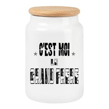 Moi le Grand Frère - Boîte à biscuits avec couvercle en bois - blanc - Devant