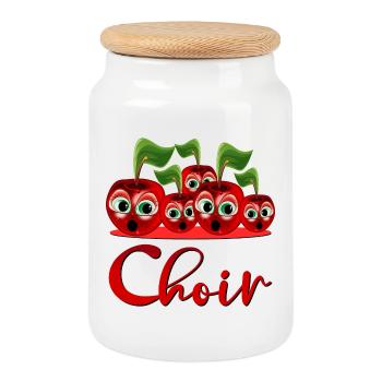 CERISES CHANTANTES - CHANTEUR DE CHŒUR - FRUITS - Boîte à biscuits avec couvercle en bois - blanc - Devant