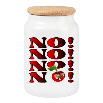 ANTWORT NEIN - EMOTIONALE KIRSCHE - Keksdose mit Holzdeckel - Weiß - Vorne