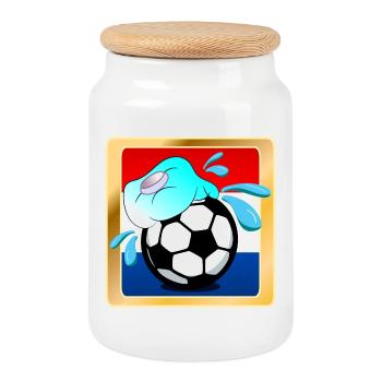 HOLLANDE - FOOTBALL HOT SUMMER PAYS-BAS - Boîte à biscuits avec couvercle en bois - blanc - Devant