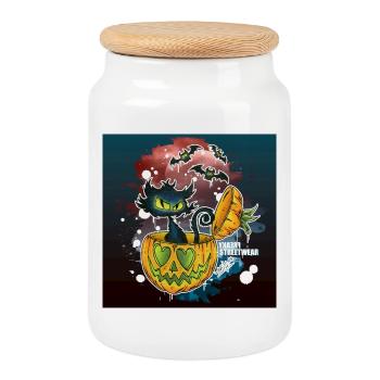 El Gaucho dans une citrouille - Boîte à biscuits avec couvercle en bois - blanc - Devant