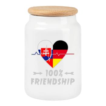 La Slovaquie et l'Allemagne : amitié à 100 % - Boîte à biscuits avec couvercle en bois - blanc - Devant