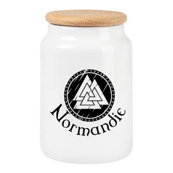 Normandie - Keksdose mit Holzdeckel - Weiß - Vorne