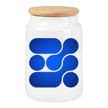OCHOOO - Magic Blue - Cookie Jar with Wooden Lid - white - Front