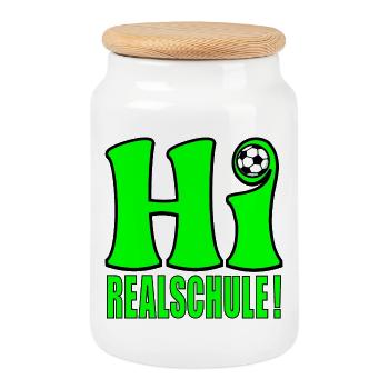 SCHULE REALSCHULE FUßBALL - Keksdose mit Holzdeckel - Weiß - Vorne