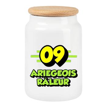 Complaining Ariégeois - Cookie Jar with Wooden Lid - white - Front