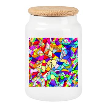Holographie - Boîte à biscuits avec couvercle en bois - blanc - Devant