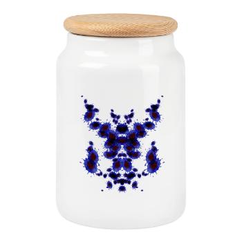 Pipe Chess Blue - Cookie Jar with Wooden Lid - white - Front