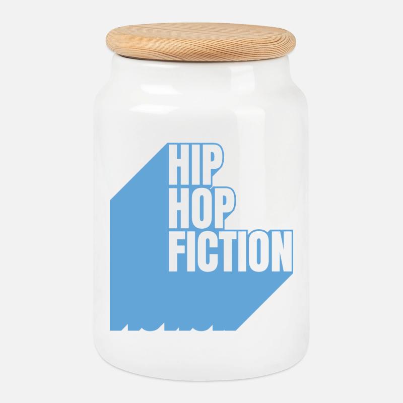 Hip Hop Fiction - Keksdose mit Holzdeckel - Weiß