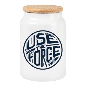 Use the force 2 - Cookie Jar with Wooden Lid - white - Front