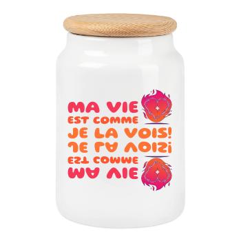 Ma vie est comme je la vois - Boîte à biscuits avec couvercle en bois - blanc - Devant