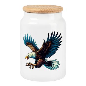 Adler - Keksdose mit Holzdeckel - Weiß - Vorne