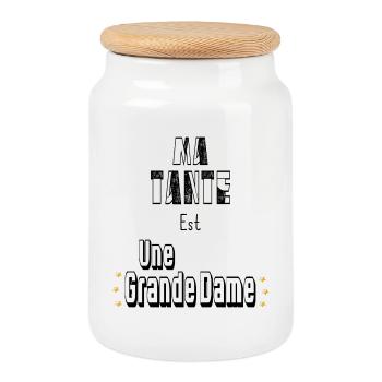 Ma Tante Est Une Grande Dame - Boîte à biscuits avec couvercle en bois - blanc - Devant