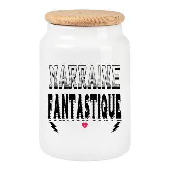 Marraine Fantastique - Boîte à biscuits avec couvercle en bois - blanc - Devant