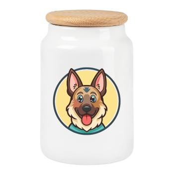 Deutscher Wachtelhund Hunderasse Karikatur Kawaii Haustier - Keksdose mit Holzdeckel - Weiß - Vorne
