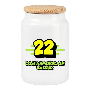 Complaining Costarmorican - Cookie Jar with Wooden Lid - white - Front