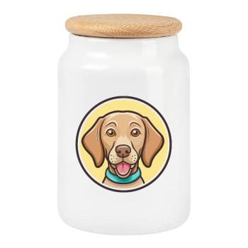 Ungarische Vizsla Hunderasse Cartoon Kawaii Clipart - Keksdose mit Holzdeckel - Weiß - Vorne