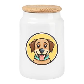 Perdigueiro Race de chien Dessin animé Kawaii - Boîte à biscuits avec couvercle en bois - blanc - Devant