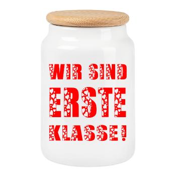 EINSCHULUNG SCHULANFANG GRUNDSCHULE - Keksdose mit Holzdeckel - Weiß - Vorne