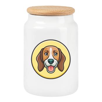 Serbischer Windhund Hund Rasse Cartoon Kawaii Clipart Haustier - Keksdose mit Holzdeckel - Weiß - Vorne