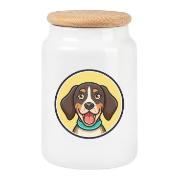 Transsilvanischer Windhund Hunderasse Lustige Karikatur Kawaii - Keksdose mit Holzdeckel - Weiß - Vorne