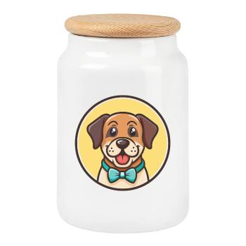 Tyroler Bracke Hunderasse Cartoon Kawaii Clipart - Keksdose mit Holzdeckel - Weiß - Vorne