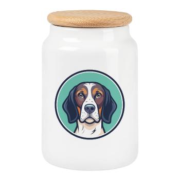 Ariege Pointer Hund Rasse Cartoon Kawaii Clipart - Keksdose mit Holzdeckel - Weiß - Vorne