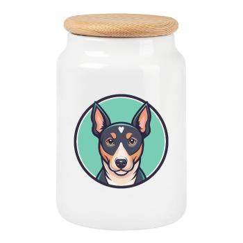 Ca Rater Mallorqui Chien Race Dessin animé Kawaii - Boîte à biscuits avec couvercle en bois - blanc - Devant