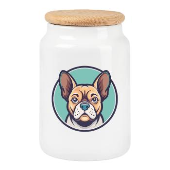 Braque Auvergne Chien Race Dessin animé Kawaii Clipart - Boîte à biscuits avec couvercle en bois - blanc - Devant