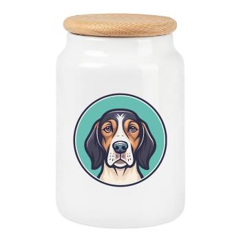 Bruno Jura Hound Hund Rasse Cartoon Kawaii Clipart - Keksdose mit Holzdeckel - Weiß - Vorne