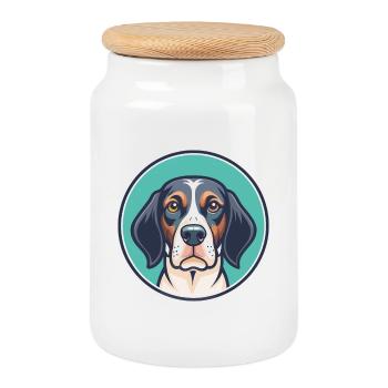 Burgos pointeur chien race dessin animé Kawaii Clipart - Boîte à biscuits avec couvercle en bois - blanc - Devant