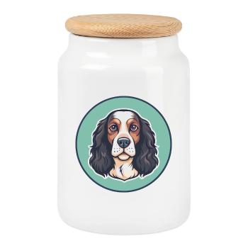 Deutscher Wachtelhund Hunderasse Karikatur Kawaii Haustier - Keksdose mit Holzdeckel - Weiß - Vorne