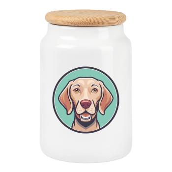 Ungarische Vizsla Hunderasse Cartoon Kawaii Clipart - Keksdose mit Holzdeckel - Weiß - Vorne