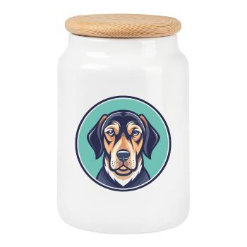Majestätische Baum Hund Hund Rasse Lustige Karikatur Kawaii - Keksdose mit Holzdeckel - Weiß - Vorne