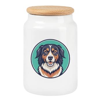 Maremmano Abruzzese Chien Chien Race Dessin Animé Animal - Boîte à biscuits avec couvercle en bois - blanc - Devant