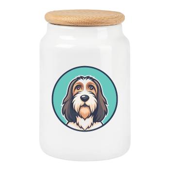 Petit Basset Griffon Vendéen Hunderasse Cartoon Haustier - Keksdose mit Holzdeckel - Weiß - Vorne