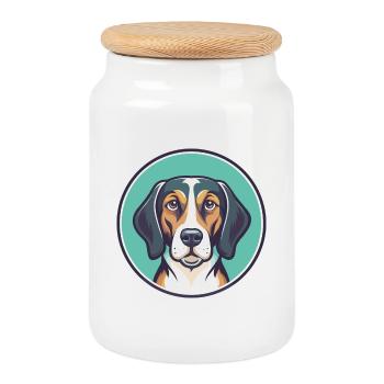 Serbischer Windhund Hund Rasse Cartoon Kawaii Clipart Haustier - Keksdose mit Holzdeckel - Weiß - Vorne