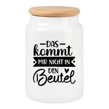 Shopping Stroll Bottle Shopping List Supermark - Cookie Jar with Wooden Lid - white - Front