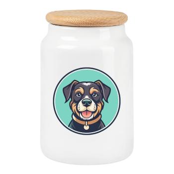 Tyroler Bracke Hunderasse Cartoon Kawaii Clipart - Keksdose mit Holzdeckel - Weiß - Vorne