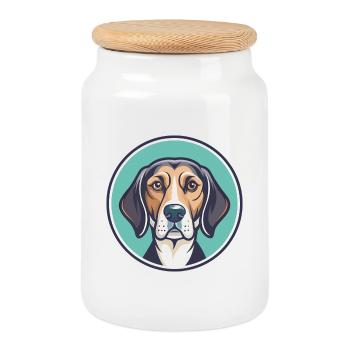 St Hubert Jura Chien Chien Race Dessin Animé Kawaii Pet - Boîte à biscuits avec couvercle en bois - blanc - Devant