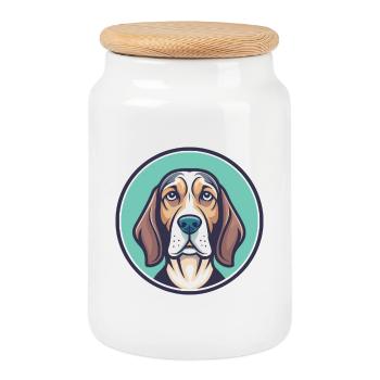 Jugoslawische Windhund Rasse Karikatur Kawaii Clipart - Keksdose mit Holzdeckel - Weiß - Vorne