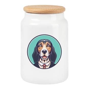 Transsilvanischer Windhund Hunderasse Lustige Karikatur Kawaii - Keksdose mit Holzdeckel - Weiß - Vorne